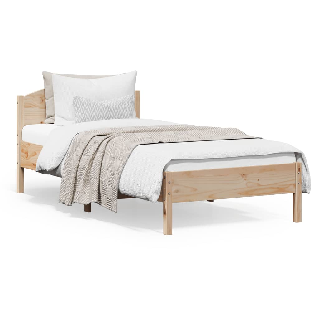 Solid wood bed without mattress 90x200 pinewood