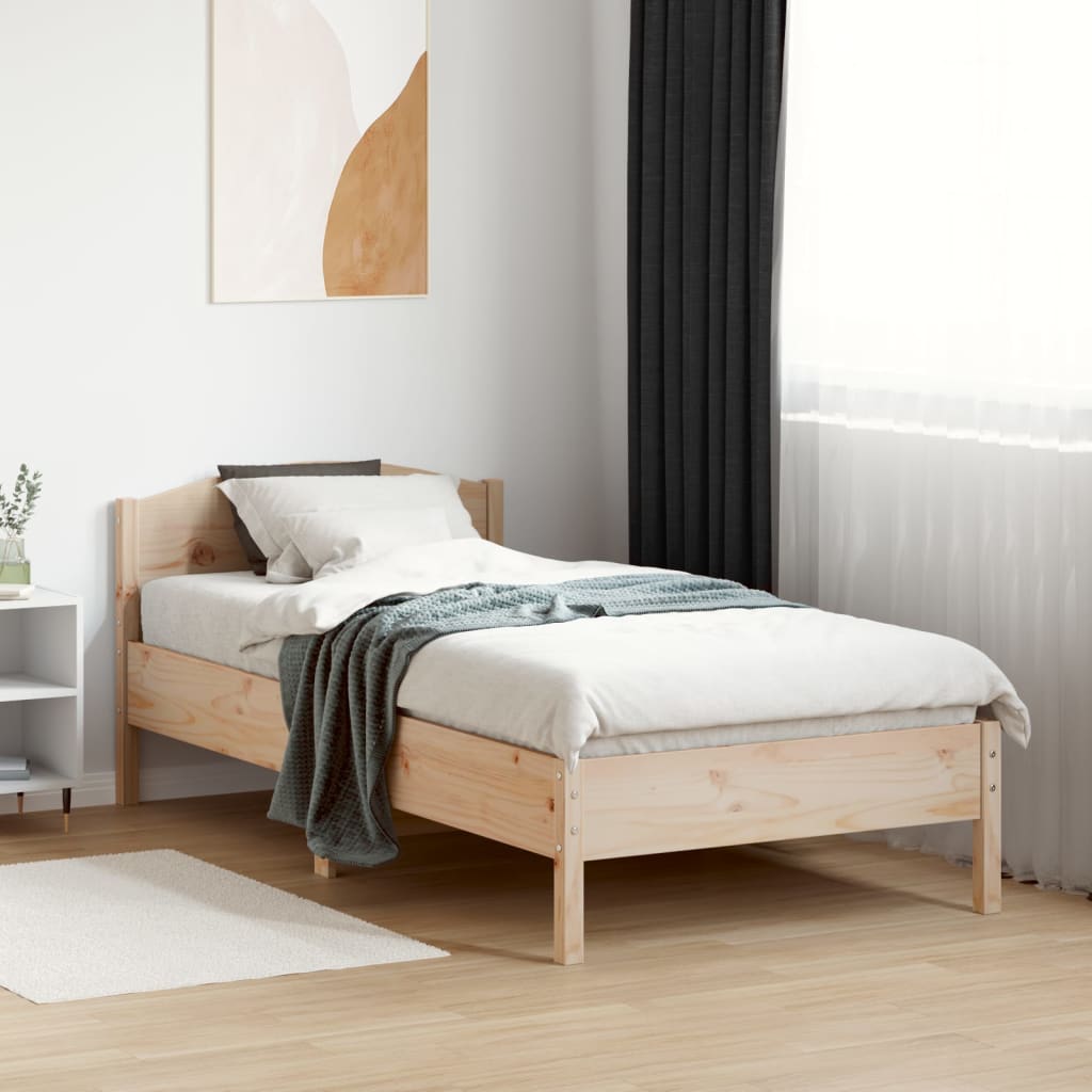 Solid wood bed without mattress 90x190 cm pinewood