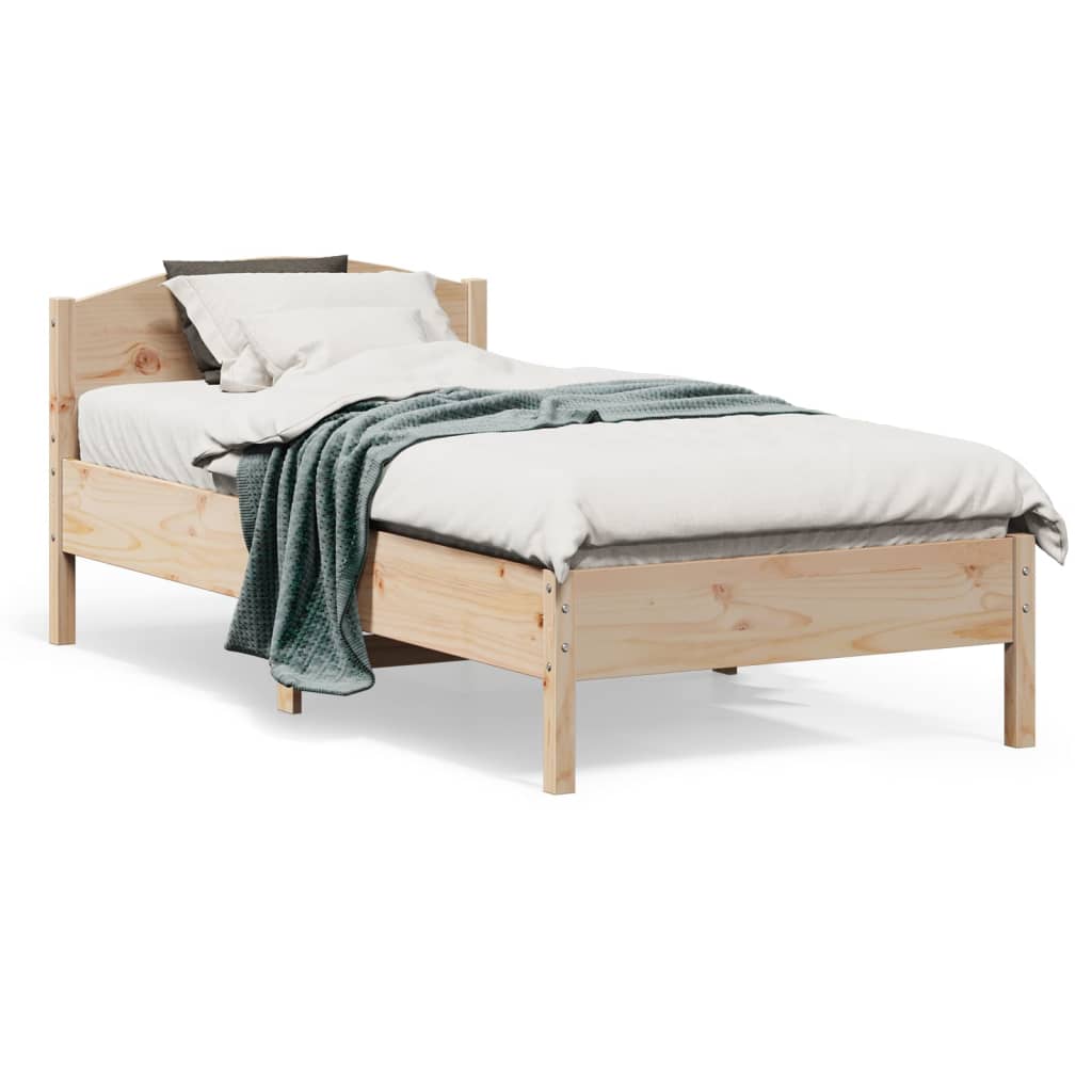 Solid wood bed without mattress 90x190 cm pinewood