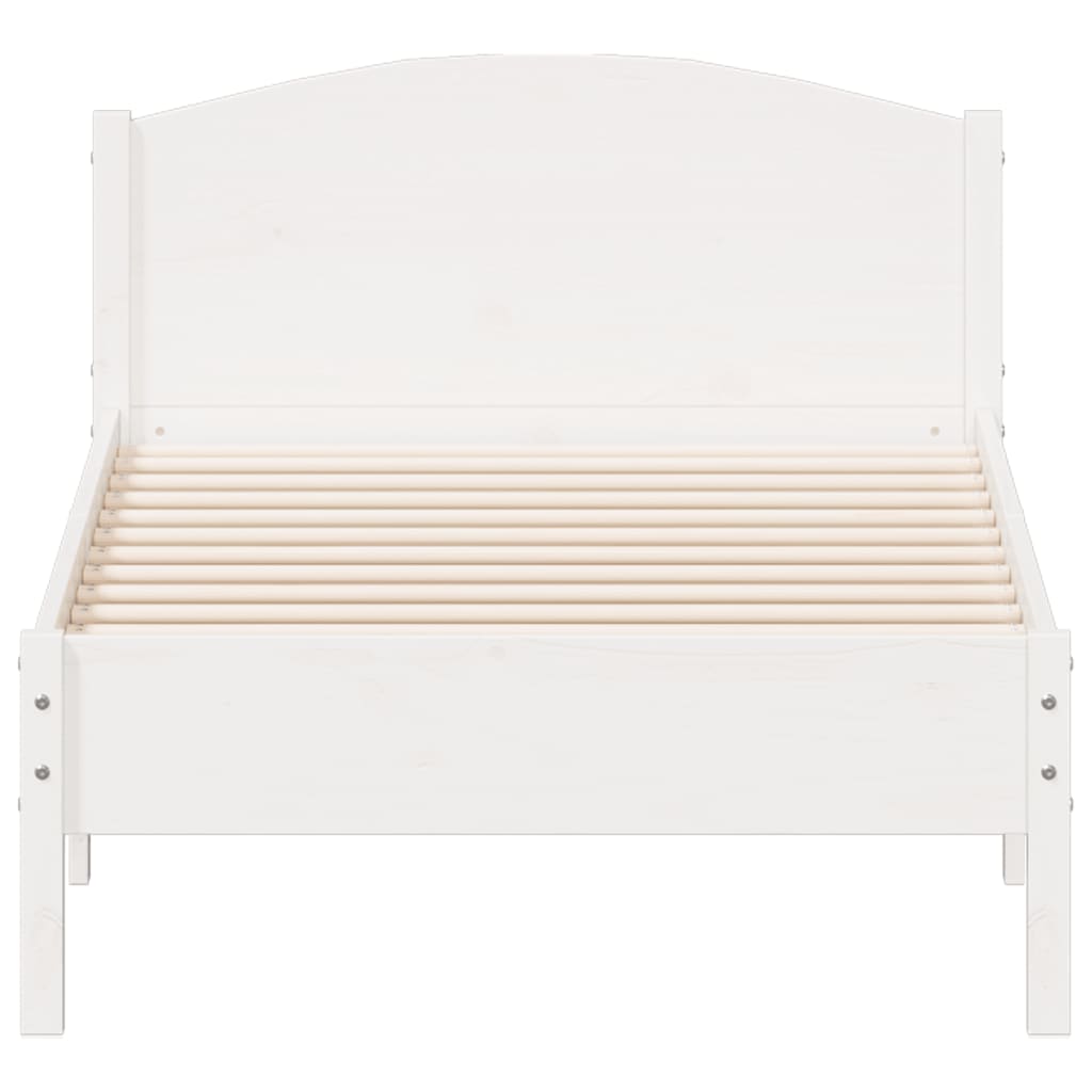 Solid wood bed without mattress white 90x190 cm pinewood