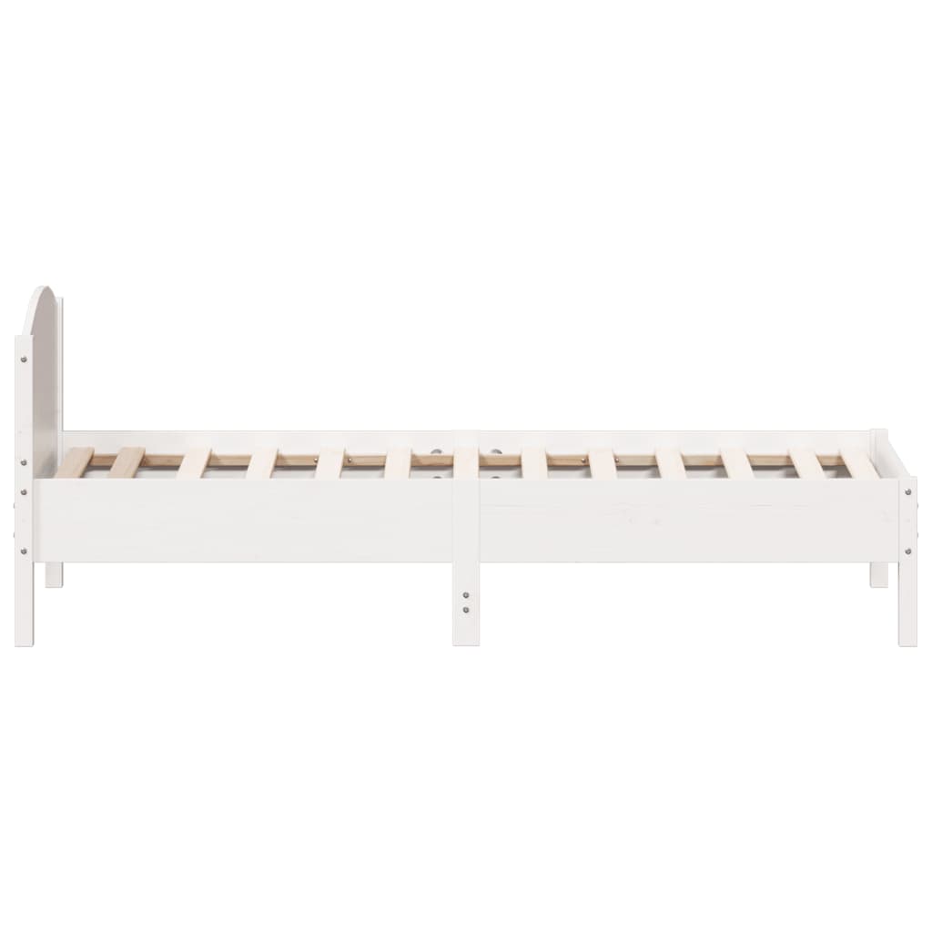 Solid wood bed without mattress white 90x190 cm pinewood