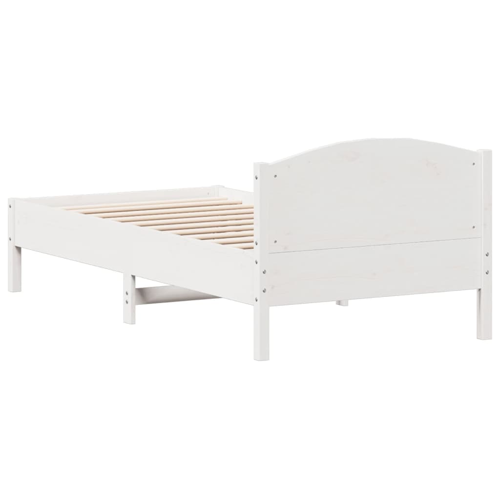 Solid wood bed without mattress white 90x190 cm pinewood