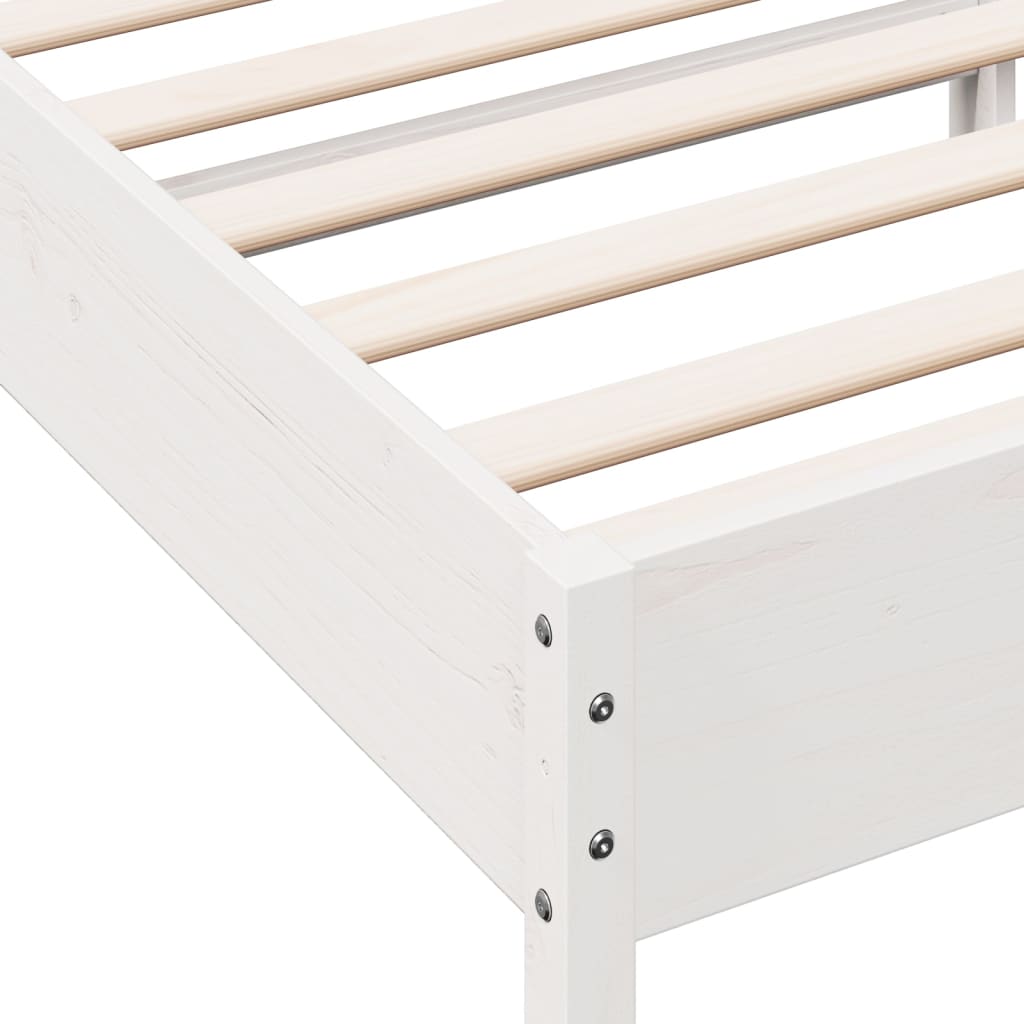 Solid wood bed without mattress white 90x190 cm pinewood