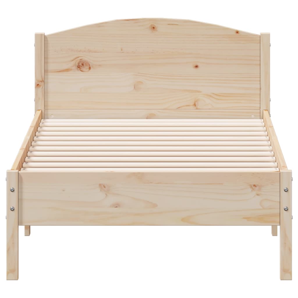 Solid wood bed without mattress 75x190 cm pinewood