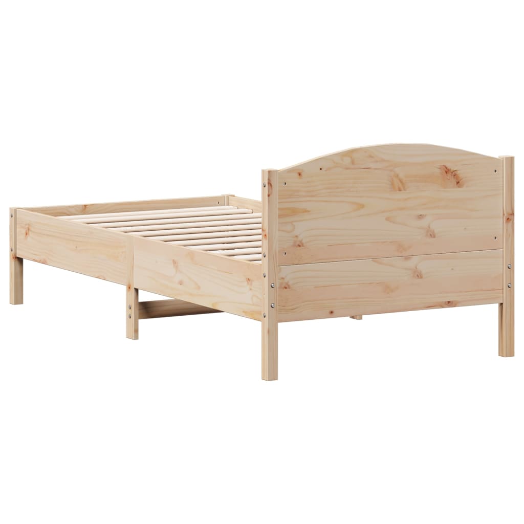 Solid wood bed without mattress 75x190 cm pinewood