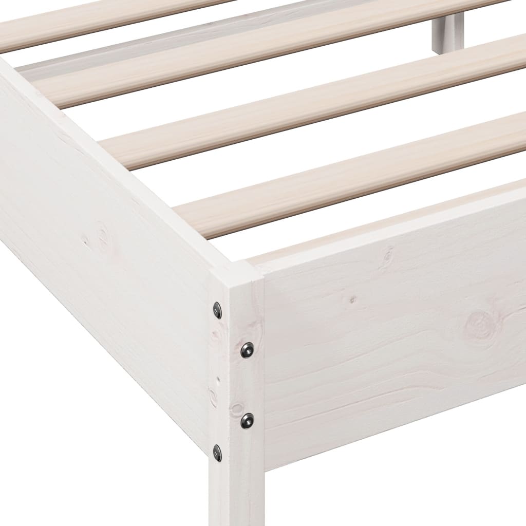 Solid wood bed without mattress white 150x200 cm pinewood