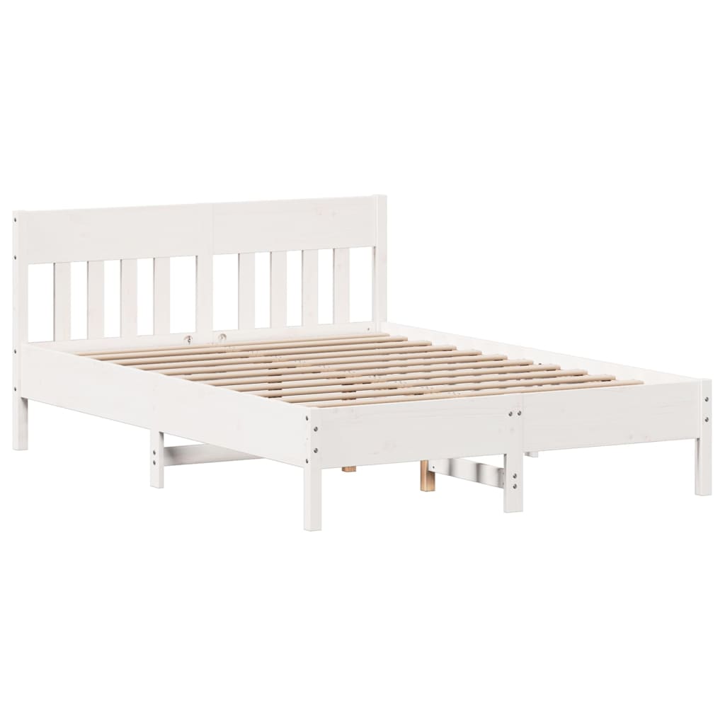 Solid wood bed without mattress white 120x200 cm pinewood