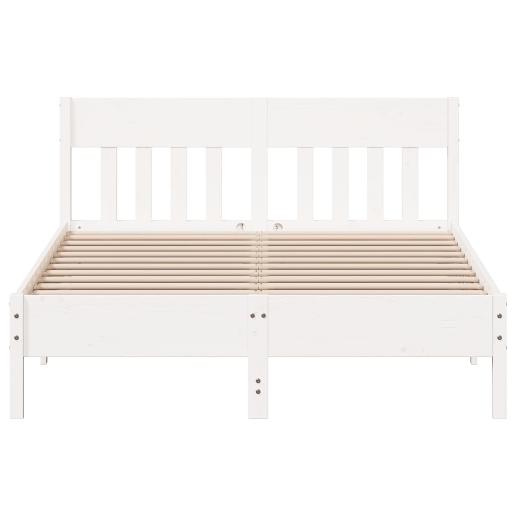 Solid wood bed without mattress white 120x200 cm pinewood