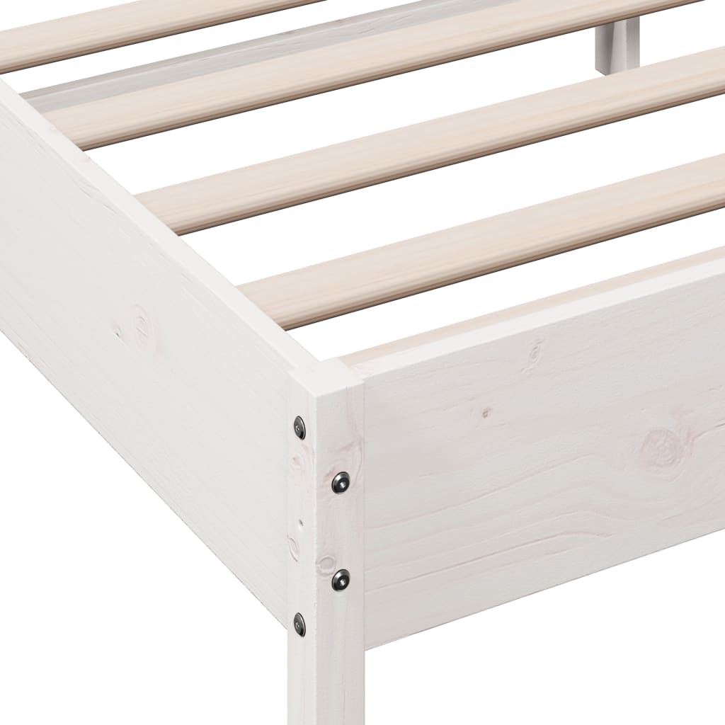 Solid wood bed without mattress white 120x200 cm pinewood