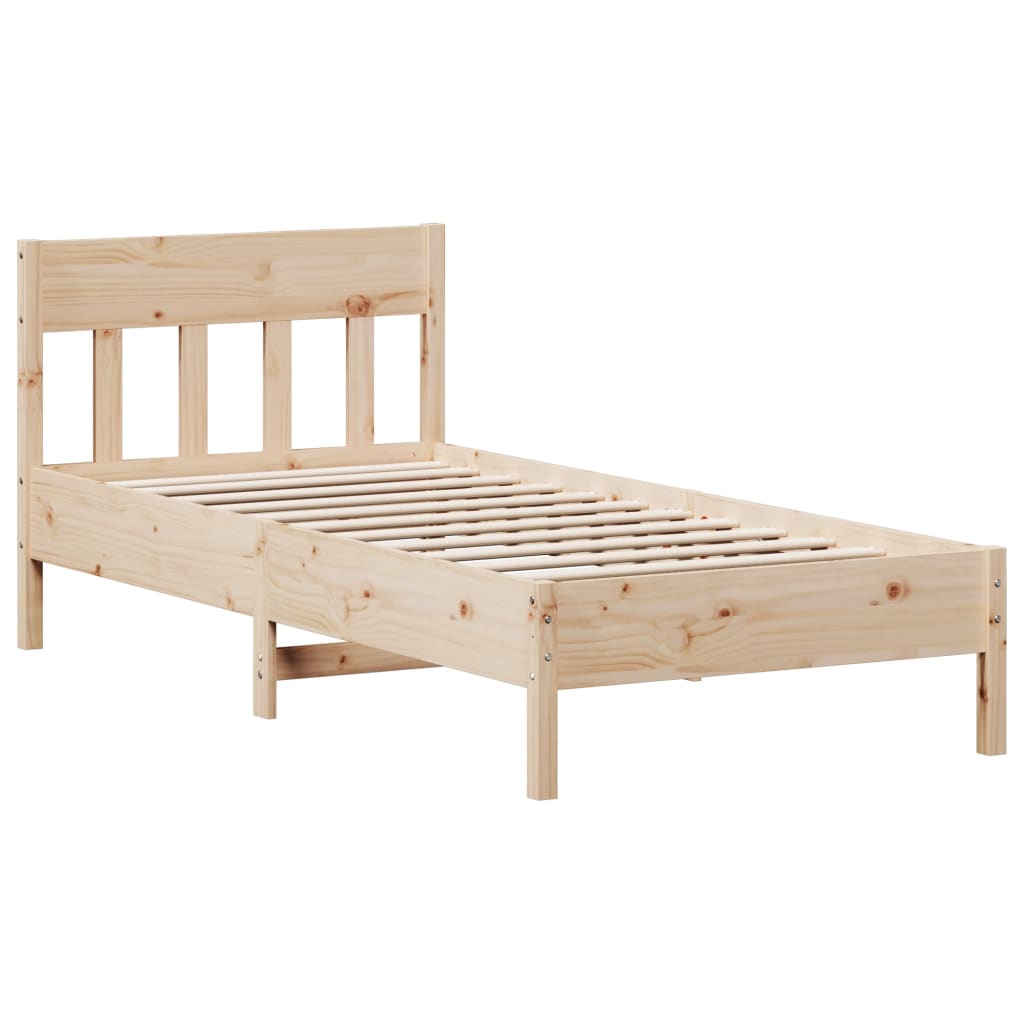 Solid wood bed without mattress 90x200 pinewood