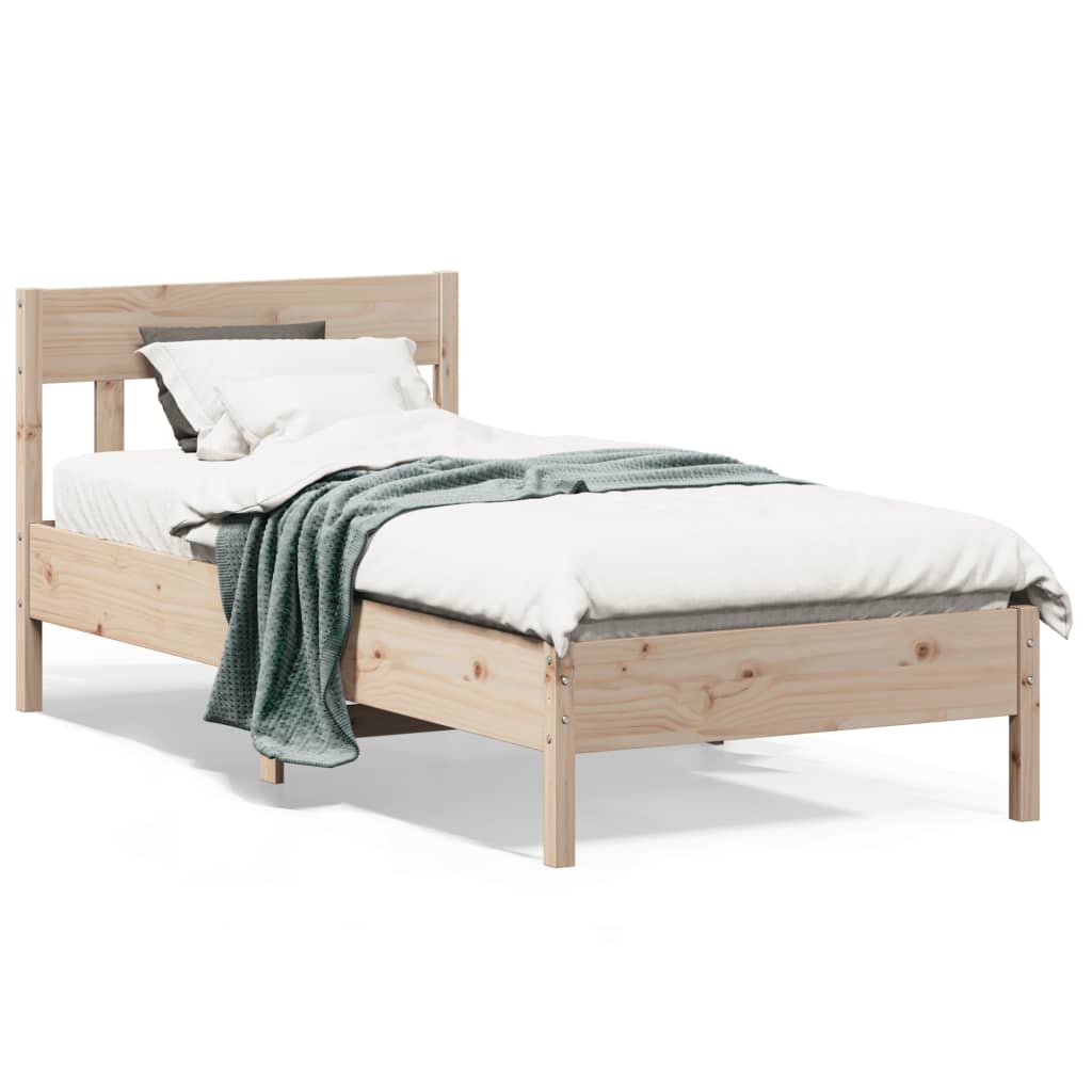 Solid wood bed without mattress 90x200 pinewood