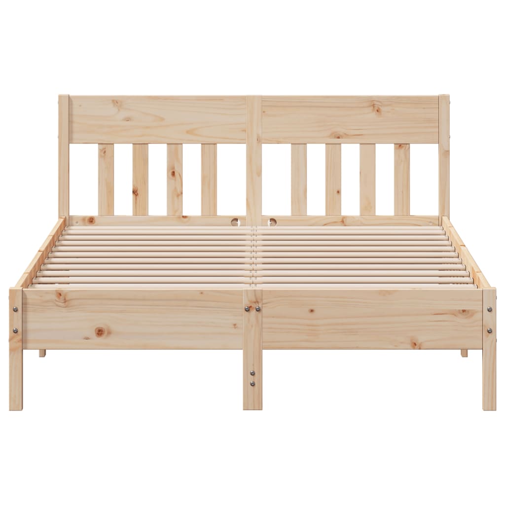 Solid wood bed without mattress 140x190 cm pinewood