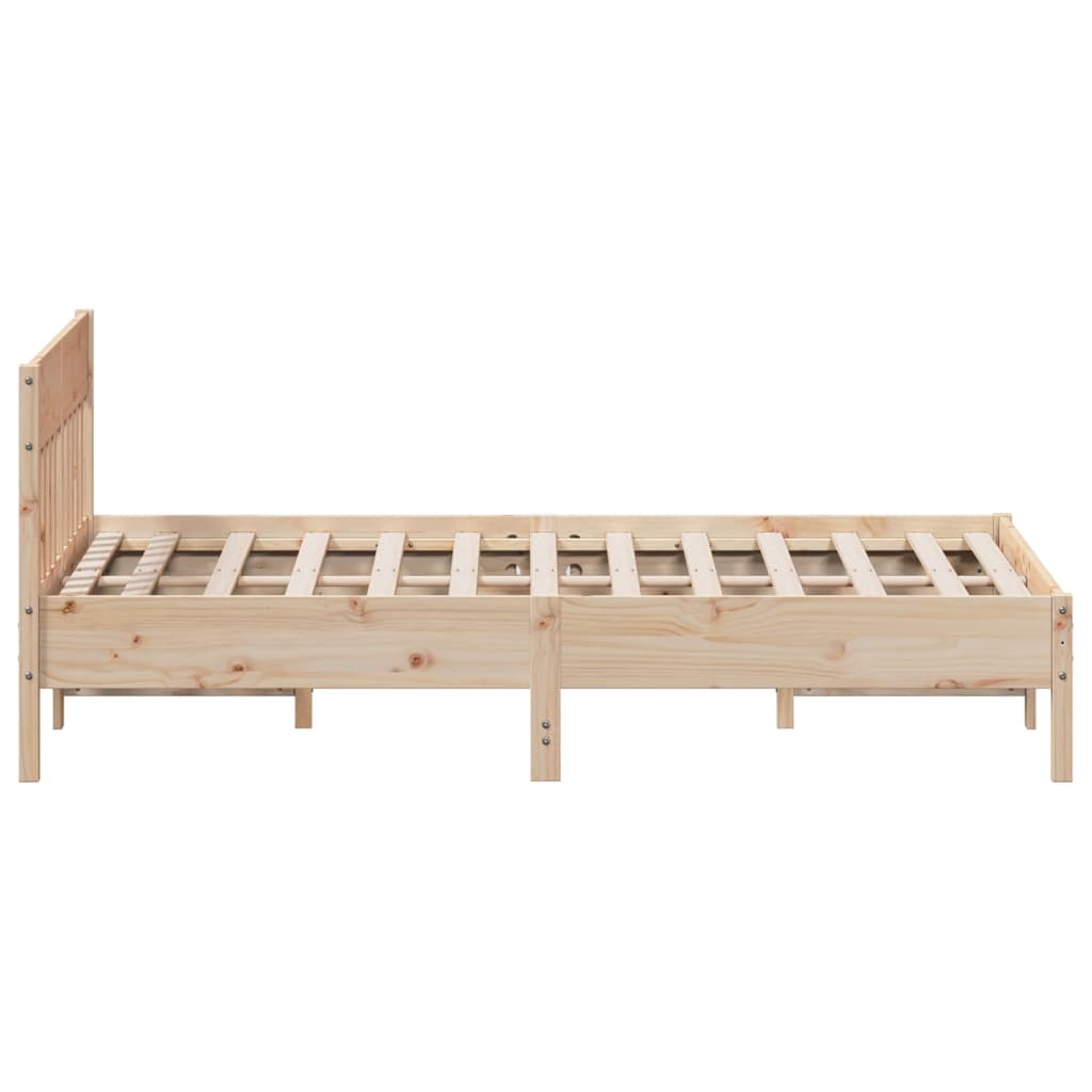 Solid wood bed without mattress 140x190 cm pinewood