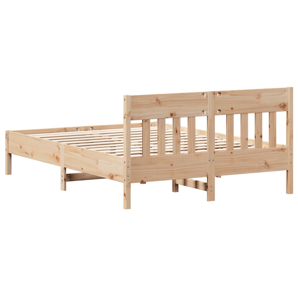 Solid wood bed without mattress 140x190 cm pinewood