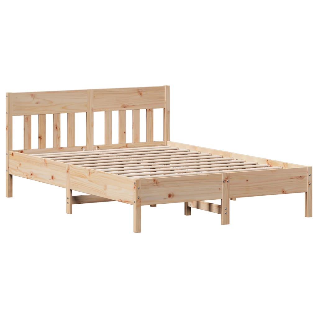 Solid wood bed without mattress 135x190 cm pinewood