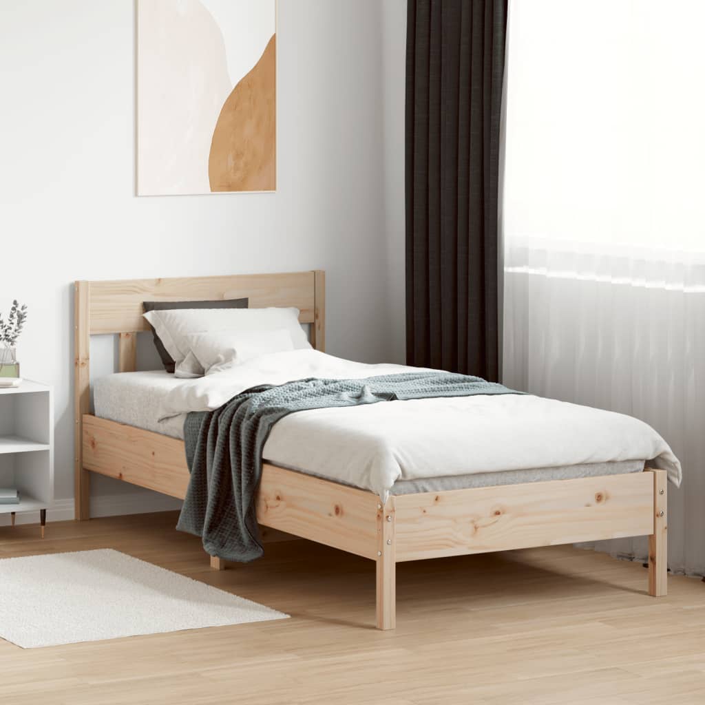 Solid wood bed without mattress 90x190 cm pinewood