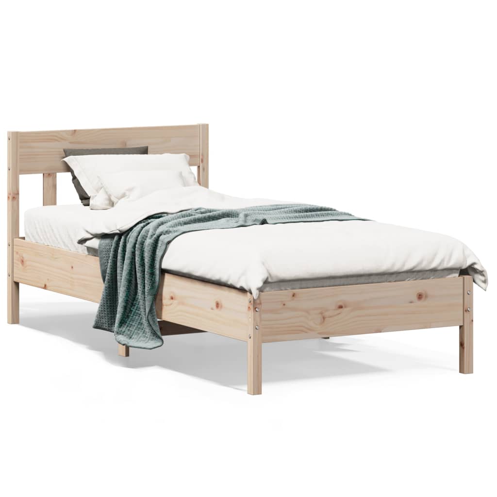 Solid wood bed without mattress 90x190 cm pinewood