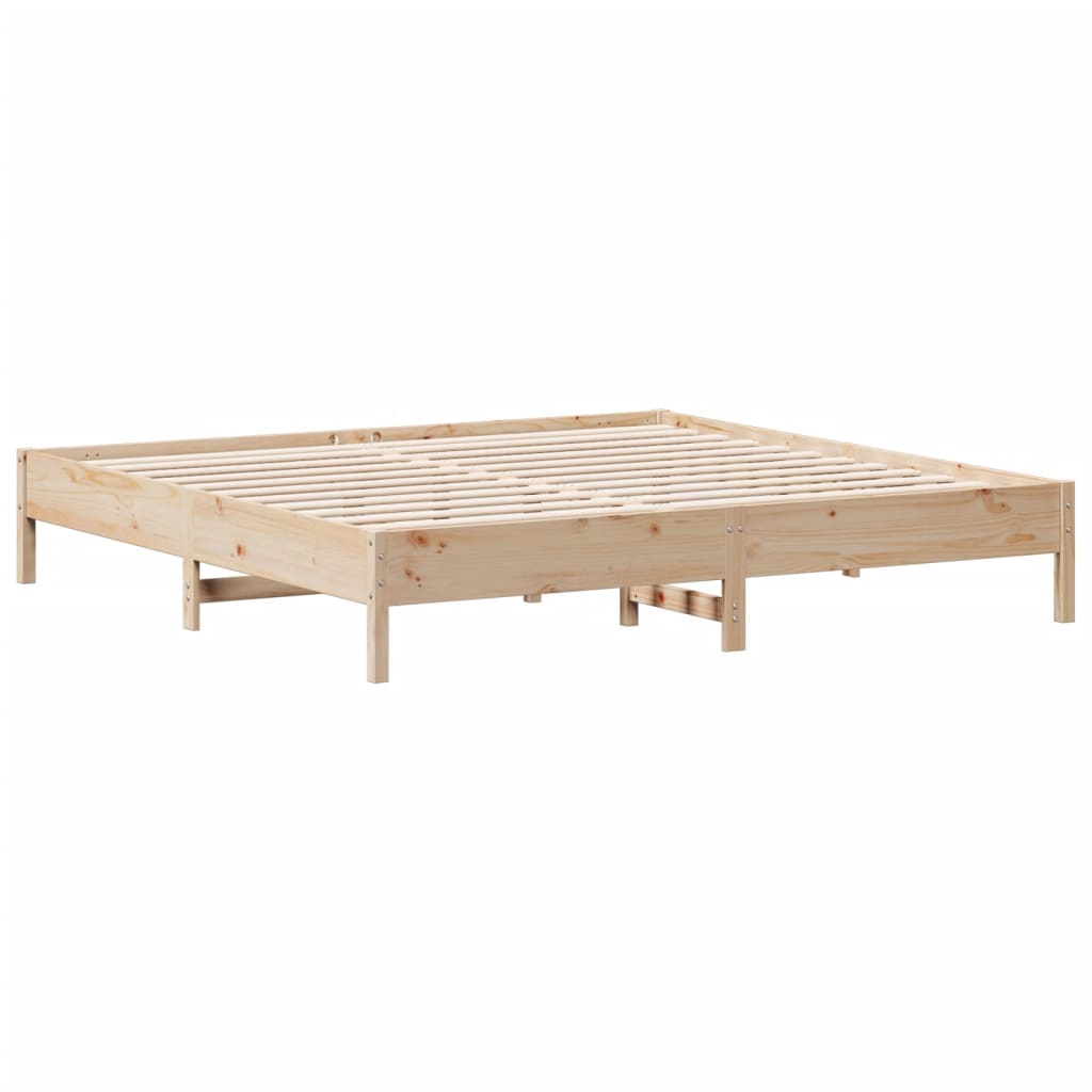 Solid wood bed without mattress 200x200 cm pinewood