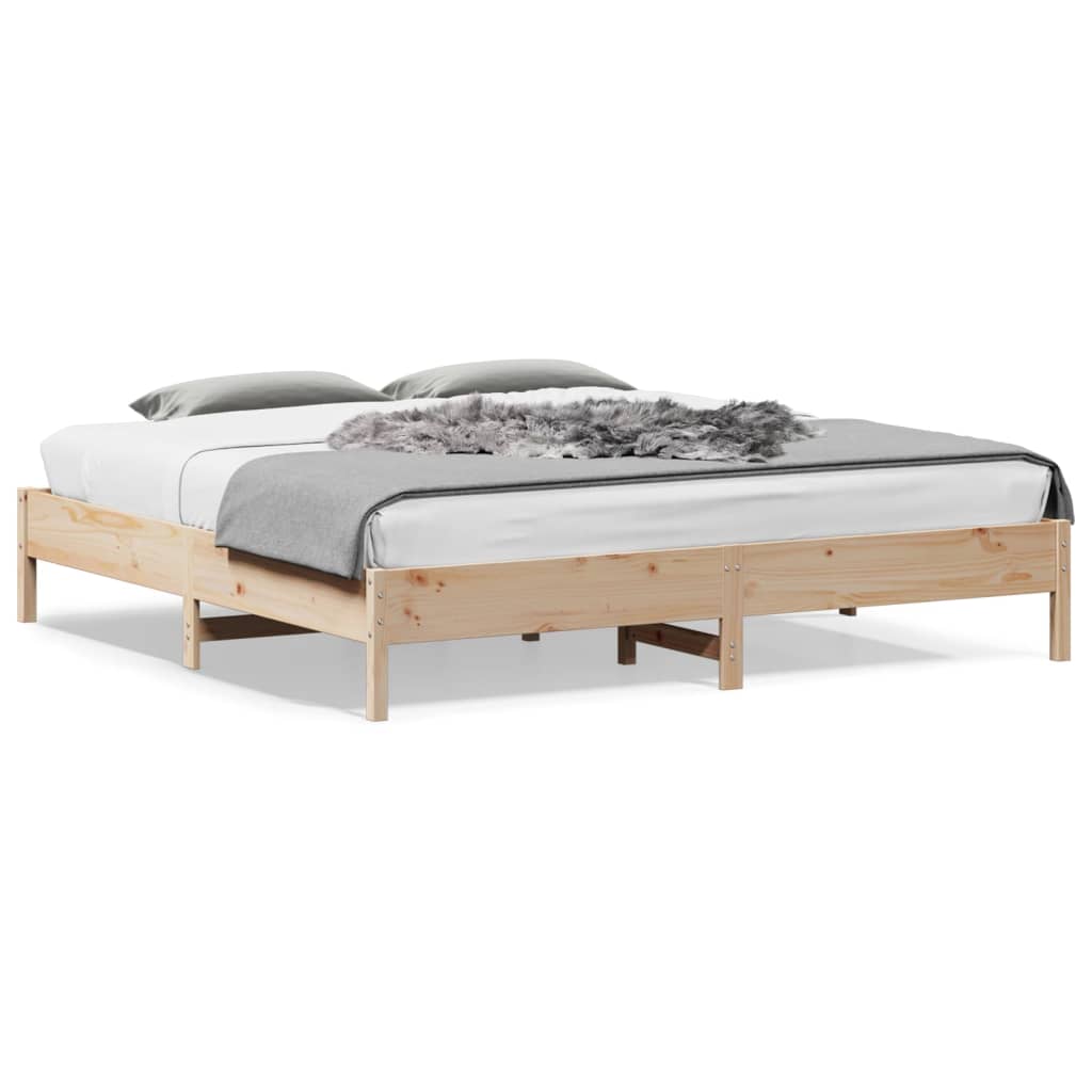 Solid wood bed without mattress 200x200 cm pinewood