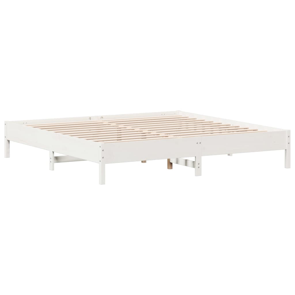 Solid wood bed without mattress white 180x200 cm pinewood