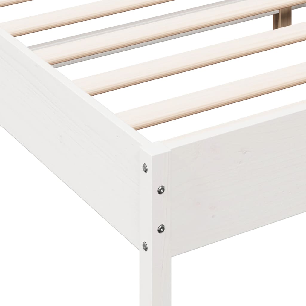 Solid wood bed without mattress white 180x200 cm pinewood