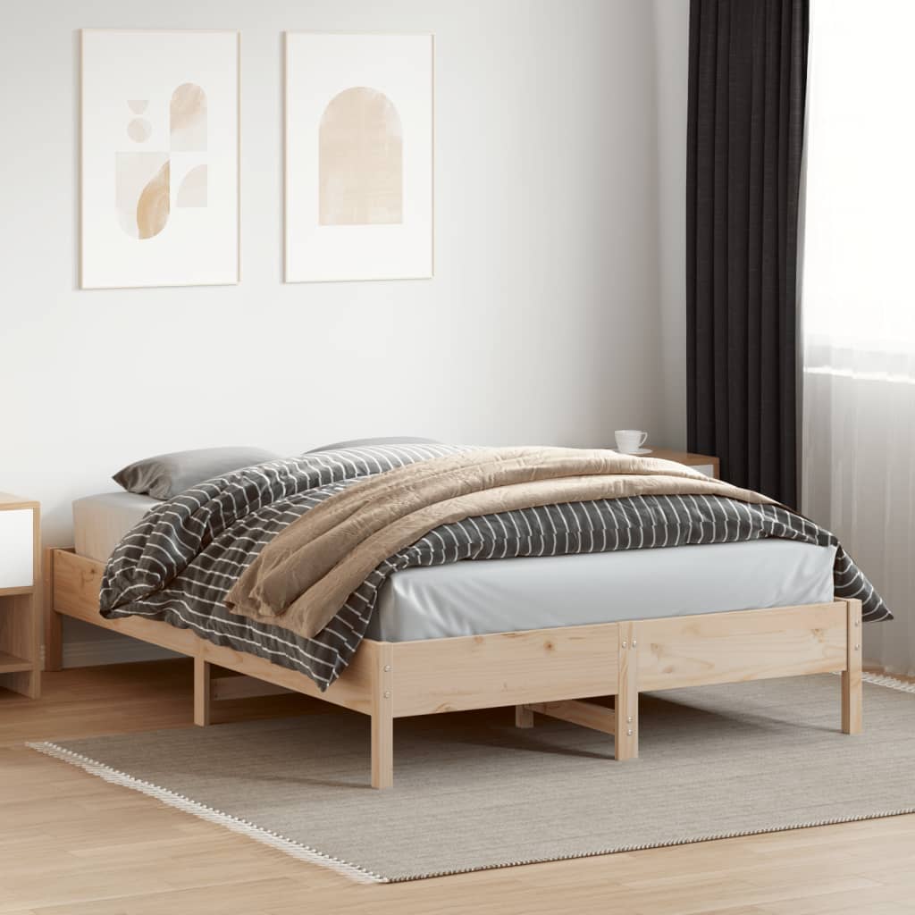 Solid wood bed without mattress 160x200 cm pinewood