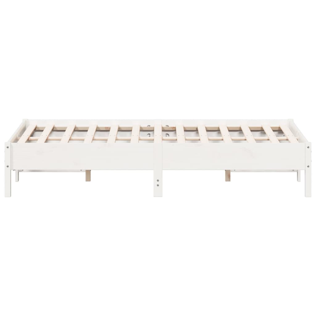 Solid wood bed without mattress white 150x200 cm pinewood