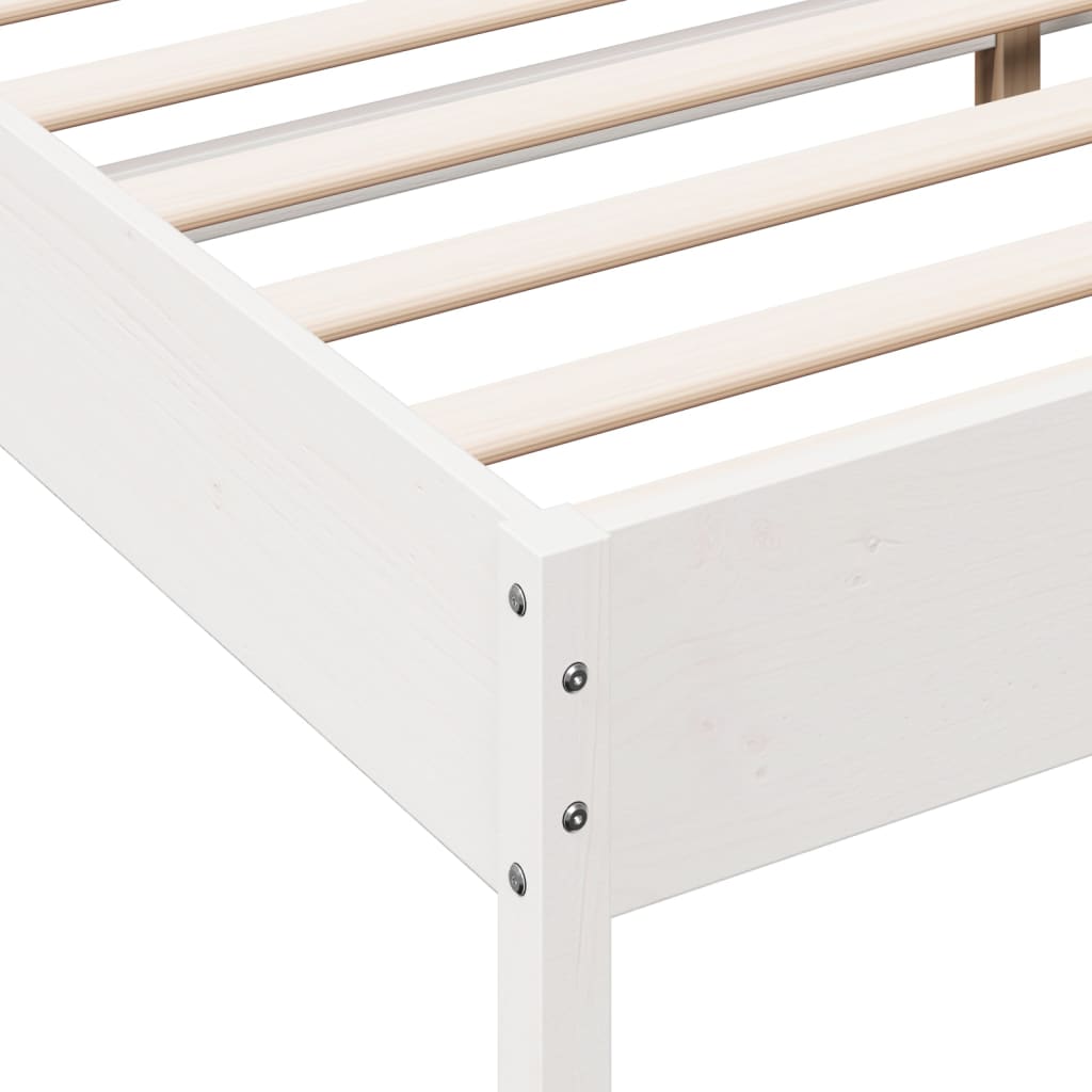 Solid wood bed without mattress white 150x200 cm pinewood