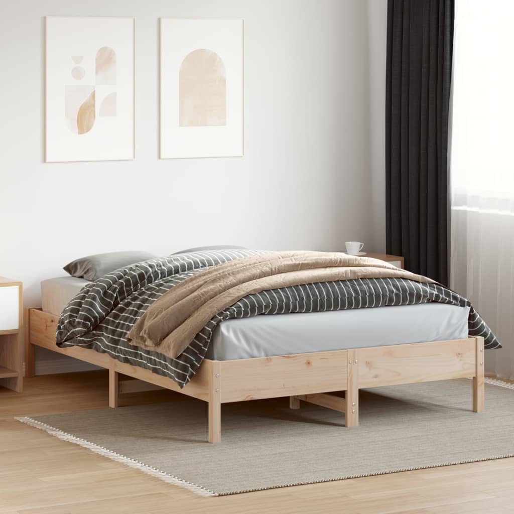 Solid wood bed without mattress 120x200 cm pinewood