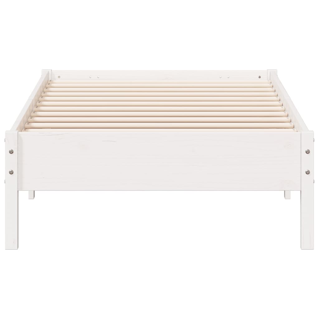 Solid wood bed without mattress white 100x200 cm pinewood