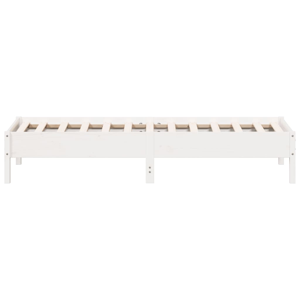 Solid wood bed without mattress white 100x200 cm pinewood