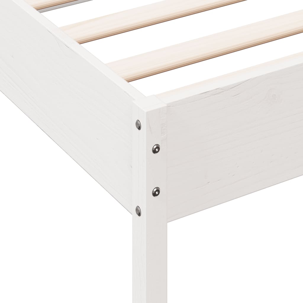 Solid wood bed without mattress white 100x200 cm pinewood