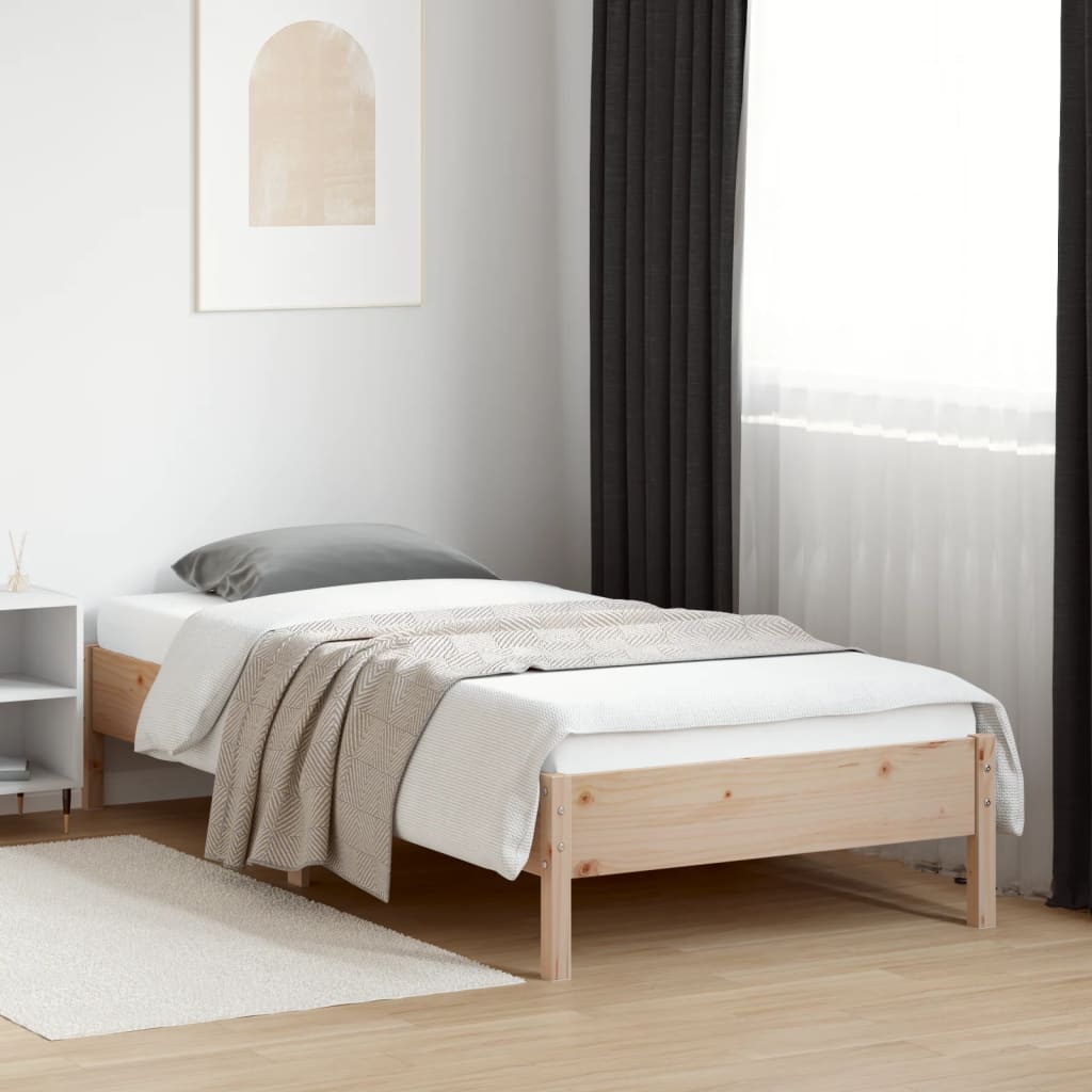 Solid wood bed without mattress 90x200 pinewood