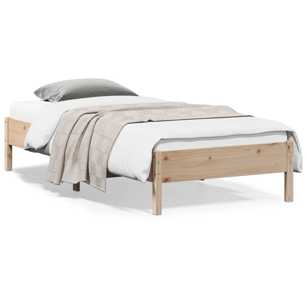 Solid wood bed without mattress 90x200 pinewood