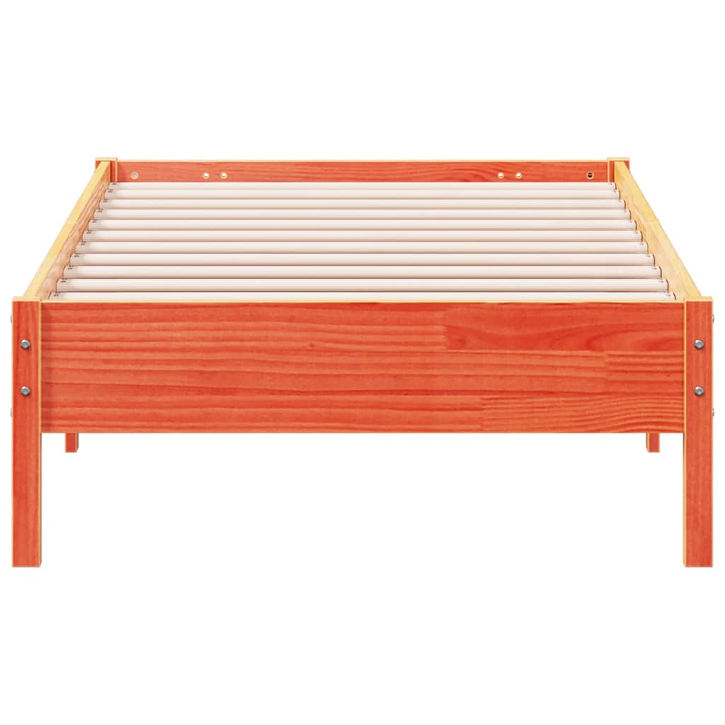 Solid wood bed without mattress wax brown 90x200 pinewood