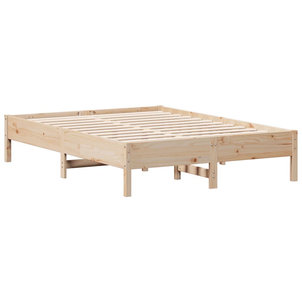 Solid wood bed without mattress 140x190 cm pinewood