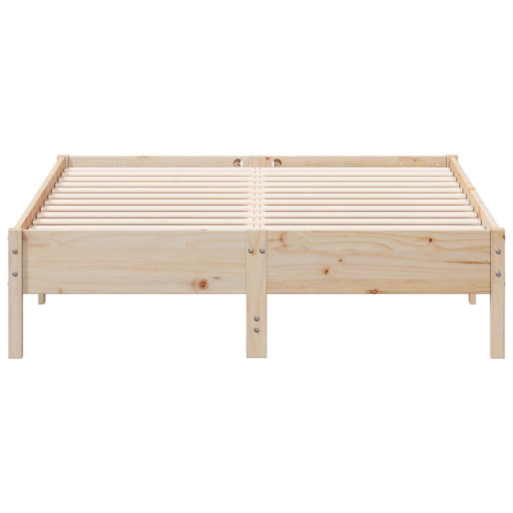 Solid wood bed without mattress 140x190 cm pinewood