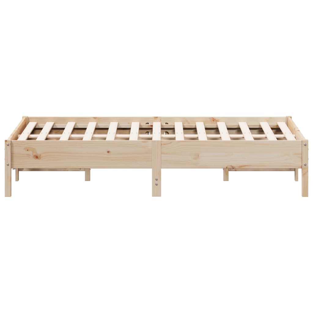 Solid wood bed without mattress 140x190 cm pinewood