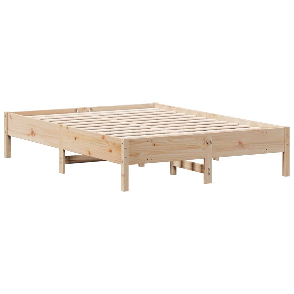 Solid wood bed without mattress 140x190 cm pinewood