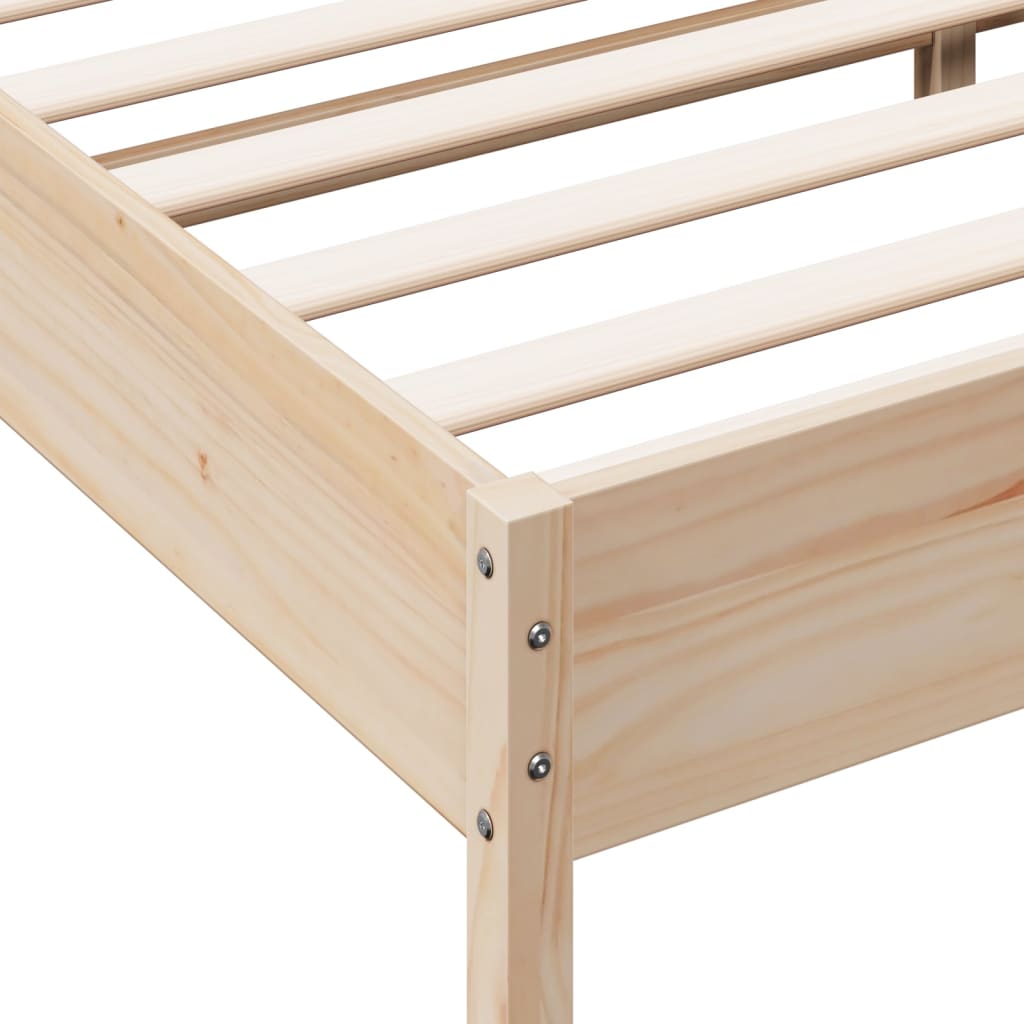 Solid wood bed without mattress 140x190 cm pinewood