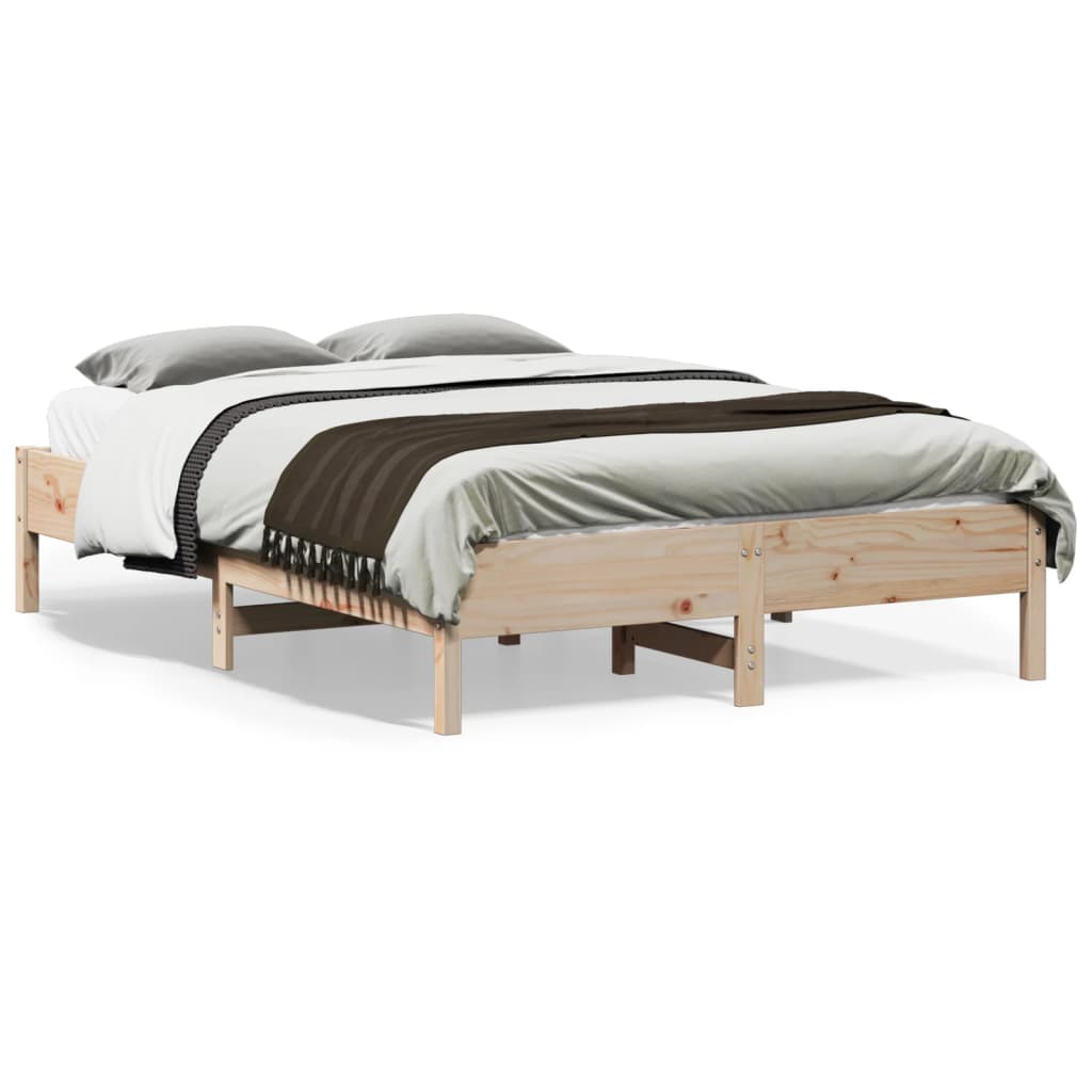 Solid wood bed without mattress 135x190 cm pinewood