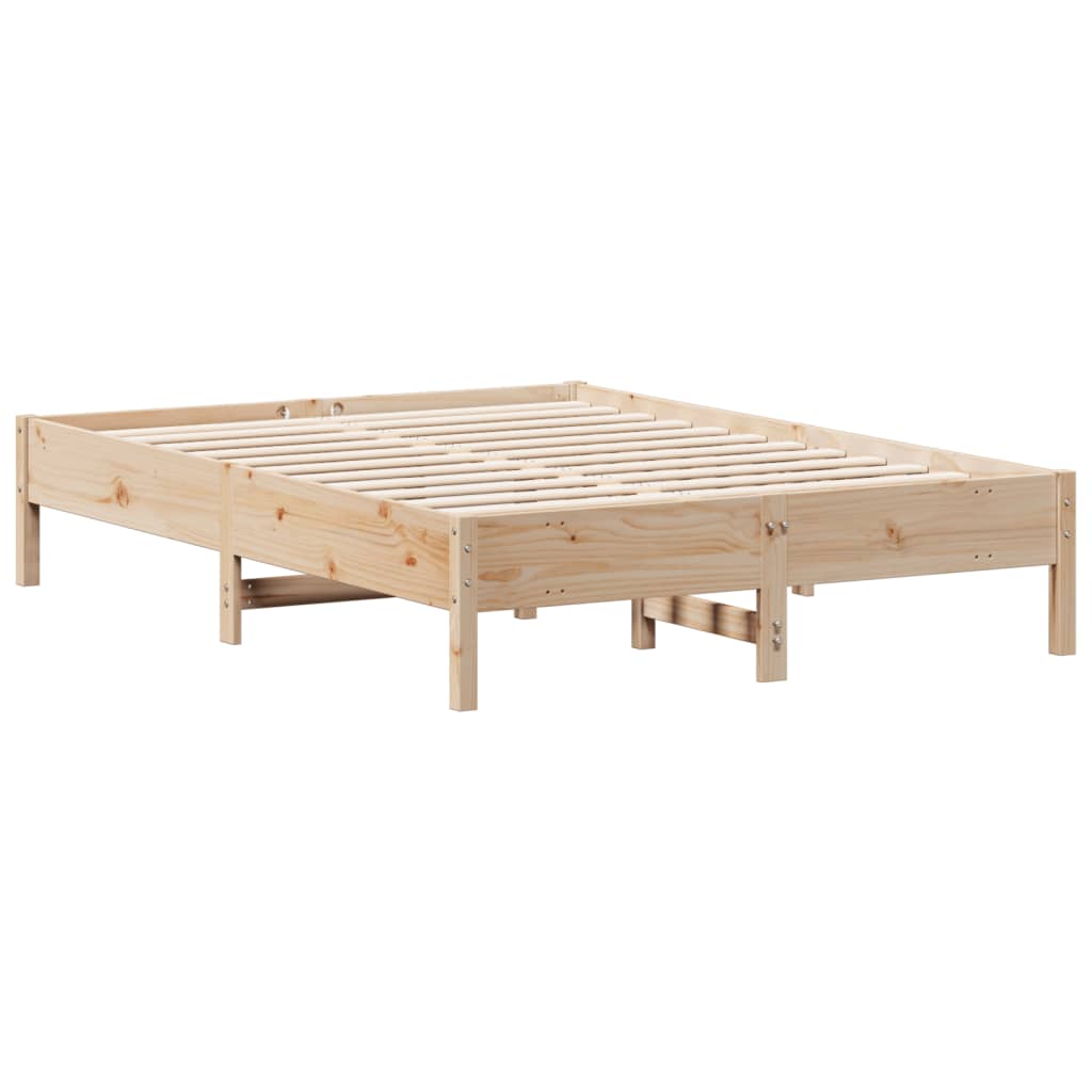 Solid wood bed without mattress 120x190 cm pinewood