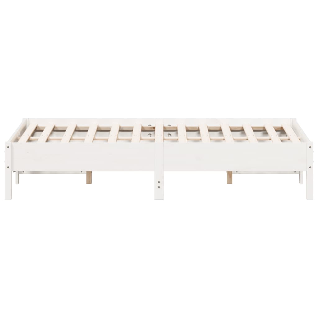 Solid wood bed without mattress white 120x190 cm pinewood