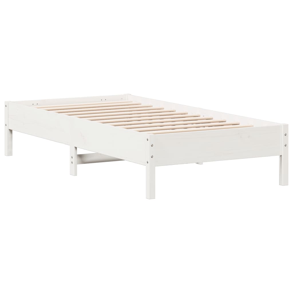 Solid wood bed without mattress white 90x190 cm pinewood