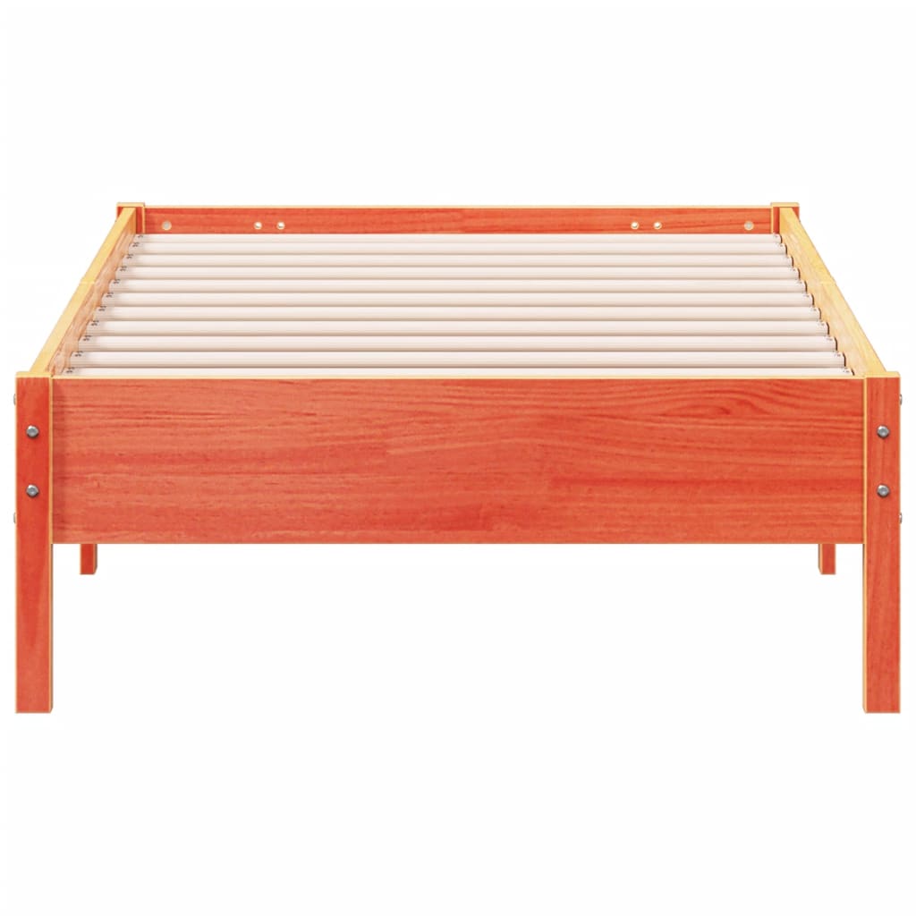 Solid wood bed without mattress wax brown 90x190 cm pinewood