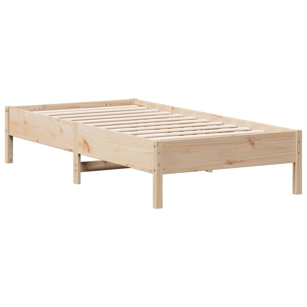 Solid wood bed without mattress 75x190 cm pinewood