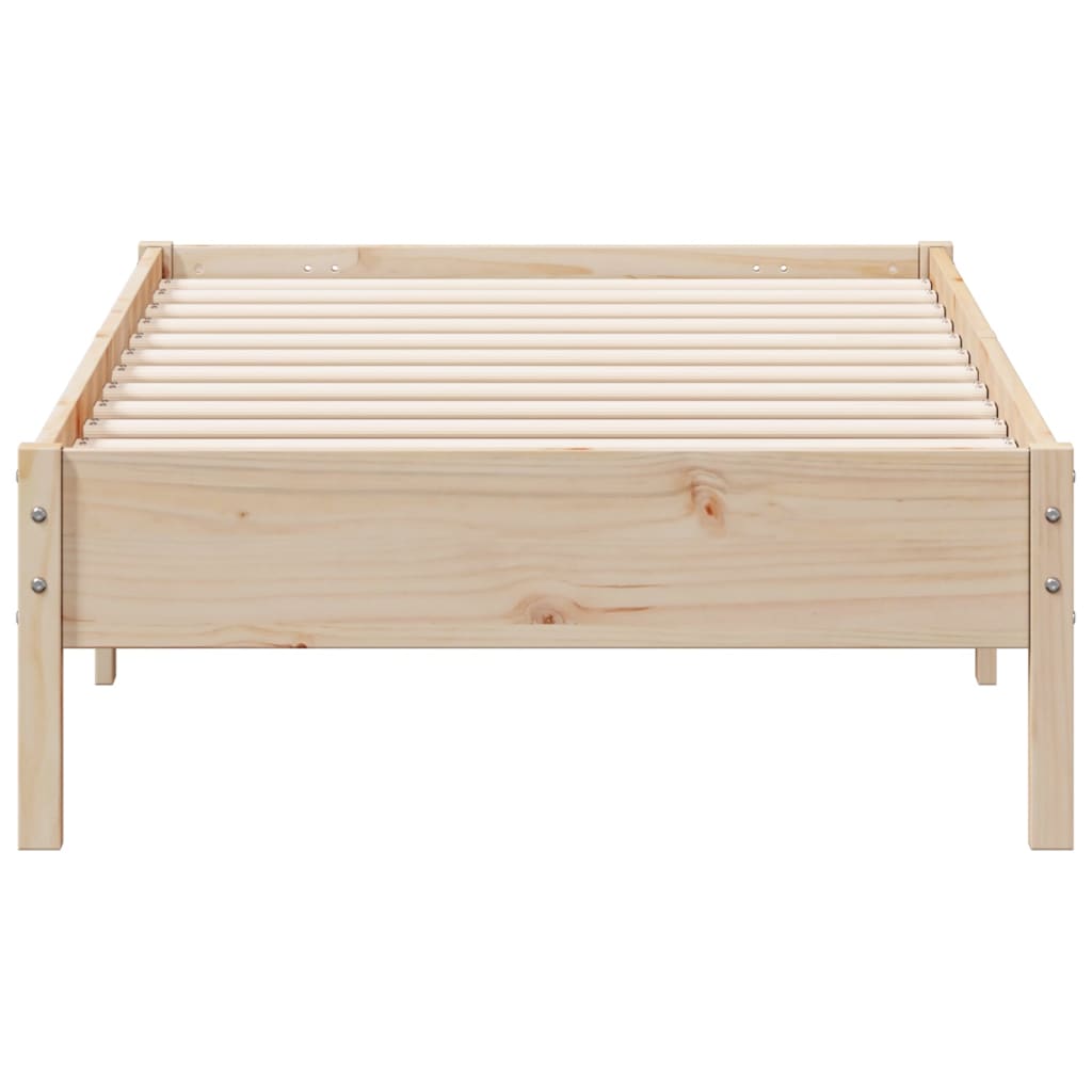 Solid wood bed without mattress 75x190 cm pinewood