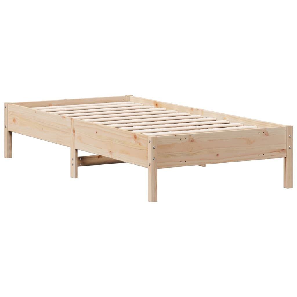 Solid wood bed without mattress 75x190 cm pinewood