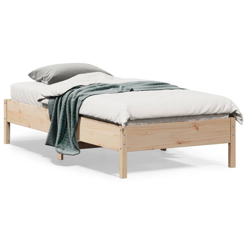 Solid wood bed without mattress 75x190 cm pinewood