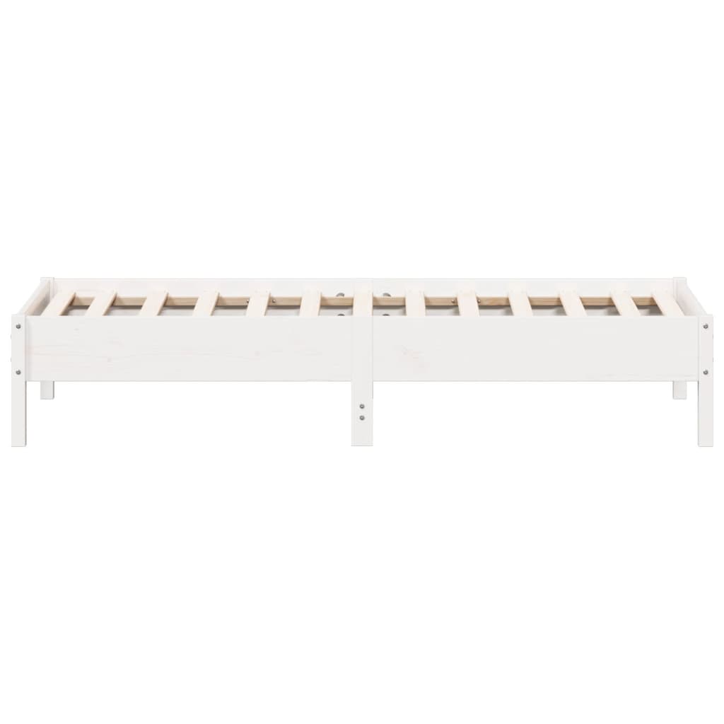 Solid wood bed without mattress white 75x190 cm pinewood